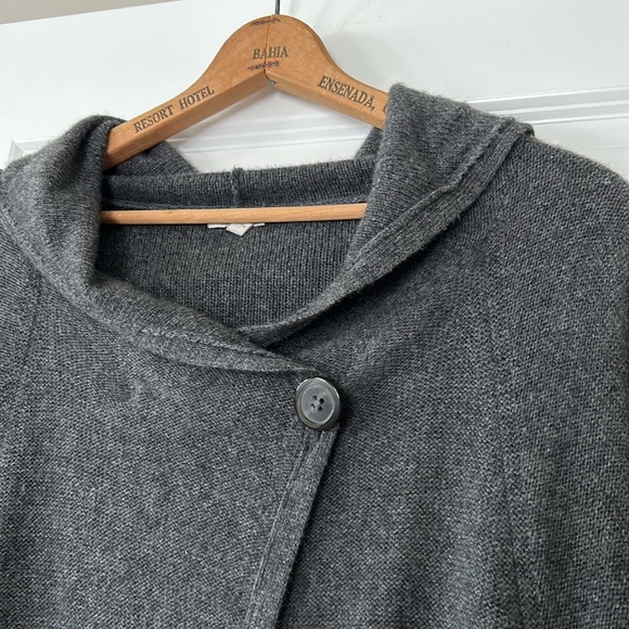 Joie Grey Cashmere/Wool Clementine Cardigan Sweater w Dolman Long Sleeves - Picture 2 of 15